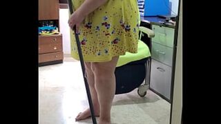 Coolmarina  Fat and mature office cleaning woman leaves everything to calm her addiction during working hours