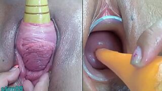 Mature Lesbians Pee hole Insertion and Cervix Fucking one to other Uncensored urethral sounding