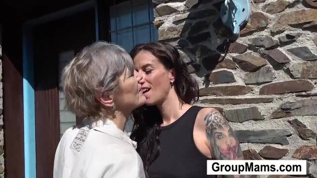 Mature grandmas take on a wild group session